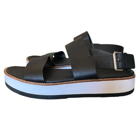 Vince Mana Platform Black White Leather Women's Sandals size 9 - Picture 6 of 10